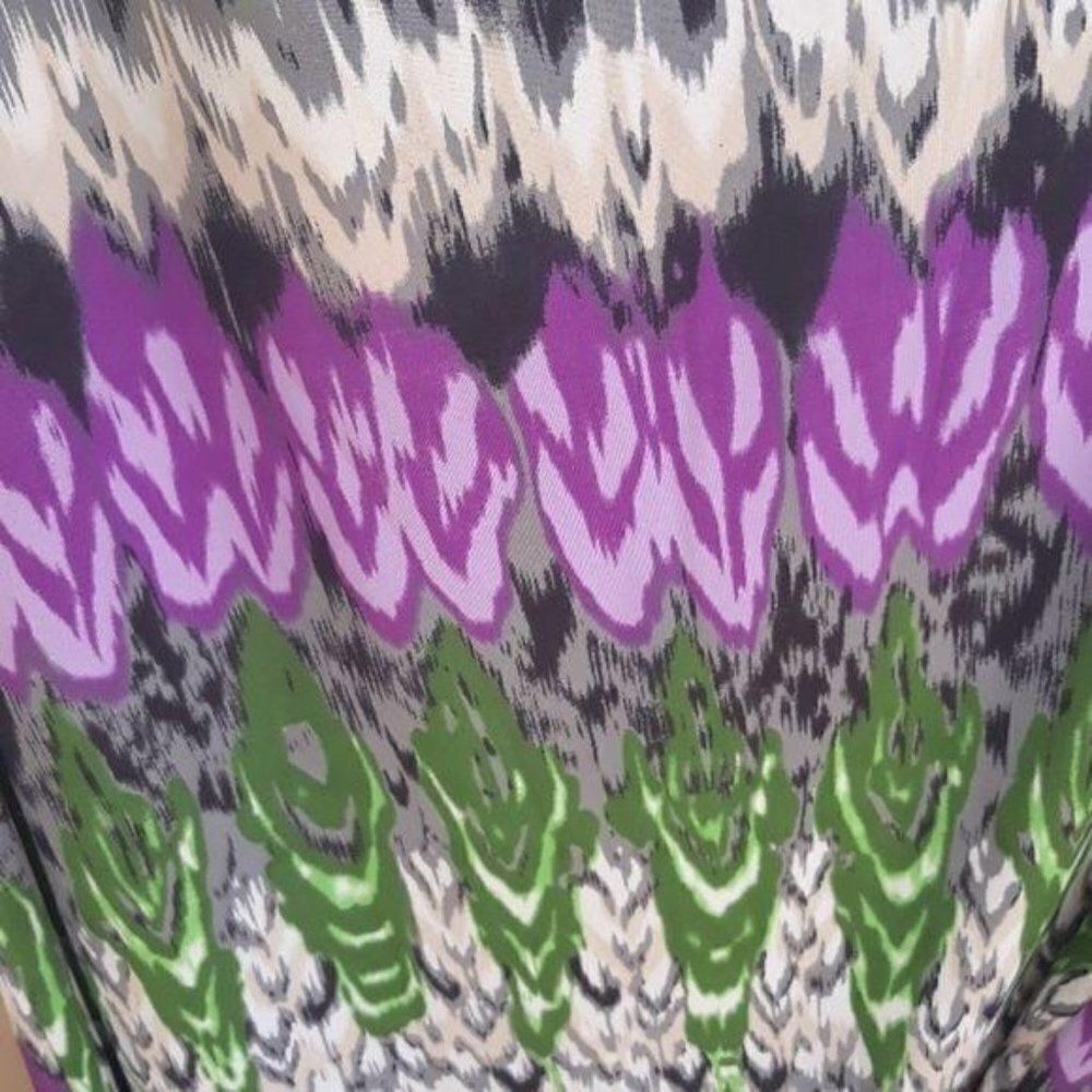 Neesha Maxi Dress Sleeveless Smocked Racerback Tie-dye Striped Ikat Green Sz M - Picture 3 of 8
